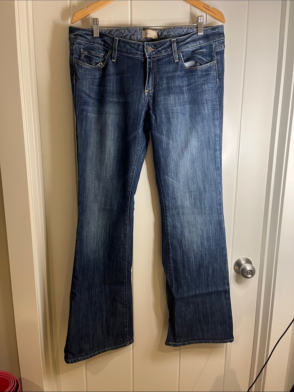 PAIGE Dark Blue Wide Leg Jeans